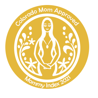 Colorado Mom Approved Doula Mommy Index 2021 yellow logo